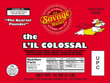 Load image into Gallery viewer, 3 Dozen (36 Wieners) Steak or "L'il Colossal" Hot Dogs
